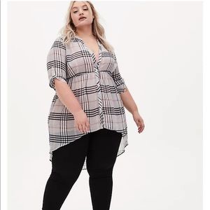 Plaid chiffon top